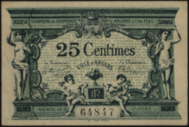 France - Emergency - Angers JPV-49.8 25 Centimes 1915