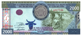 Burundi  P41 2.000 Francs 2001