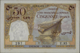 French Somaliland  P25 50 Francs 1952 (No date)