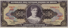 Brazil P184.b 5 Centavos on 50 Cruzeiros 1966-67 (No date)