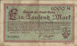 Duitsland - Noodgeld - Gotha Müller:1825 1.000 Mark 1923