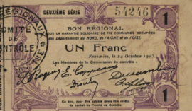 France - Emergency - Départements du Nord de l'Aisne et de l'Oise JPV-59.1111 1 Franc 1915