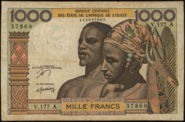 Ivoorkust P103A.n 1.000 Francs 1978 (No date)