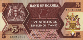 Uganda  P27 5 Shillings 1987