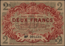 France - Emergency - Lille JPV-59.1639 2 Francs 1917