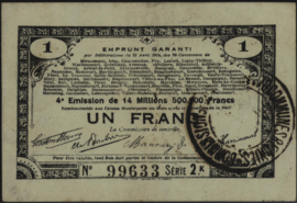 France - Emergency - 70 Communes JPV-62.79 1 Franc 1915