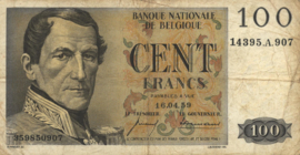 Belgium P129.c 100 Francs 1952-1959