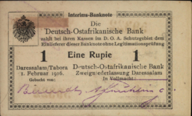 German East Africa  P20 1 Rupie 1916