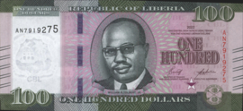 Liberia  P41 100 Dollars 2022