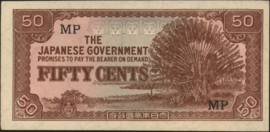 10 x Malaya PM4.b 50 Cents 1942-1945