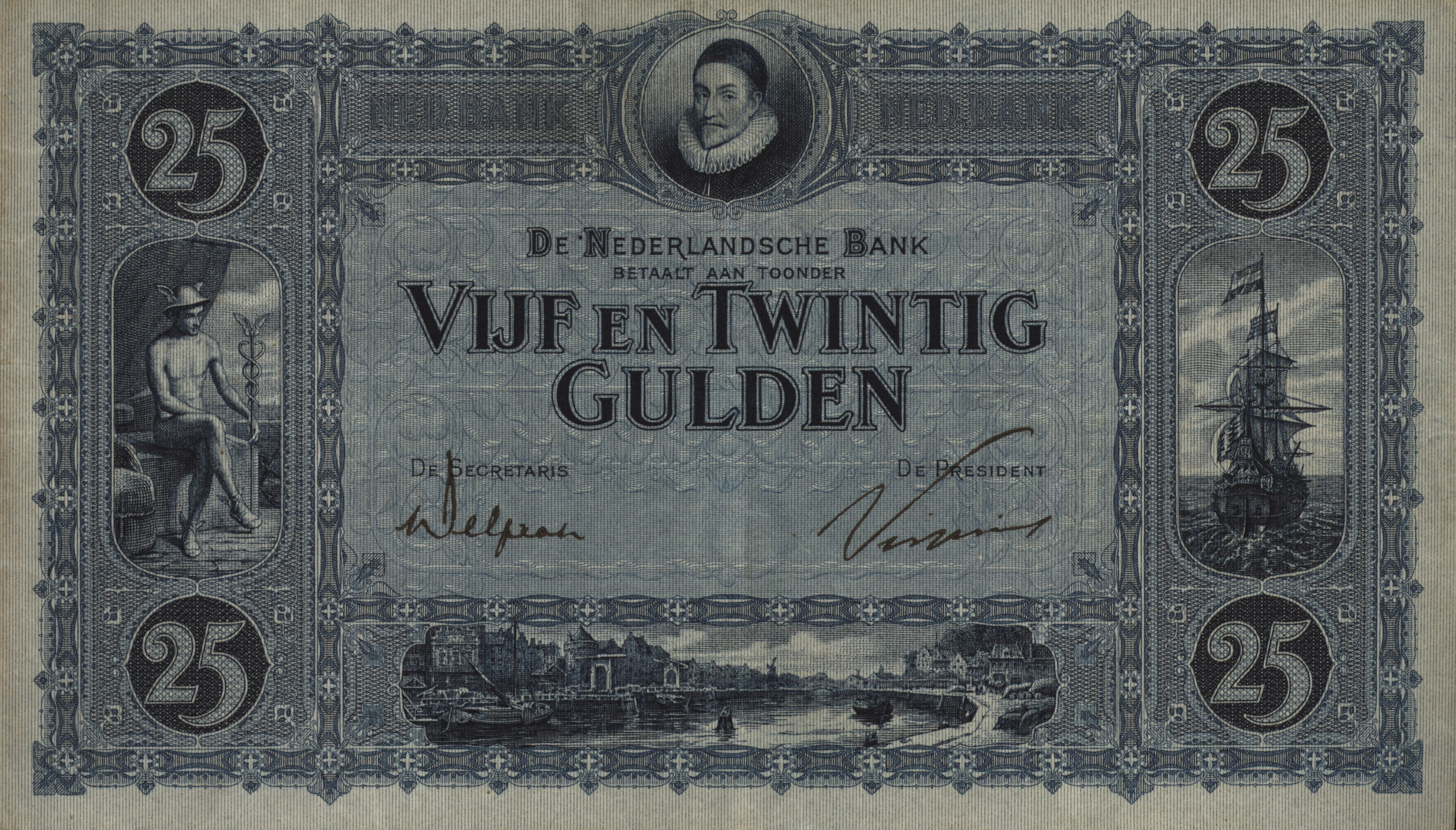 Nederland - Bankbiljet  PL59.a 25 Gulden 1927