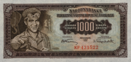 Joegoslavië P71.a 1.000 Dinara 1955