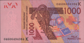 West African States - Senegal P715K 1,000 Francs 2004