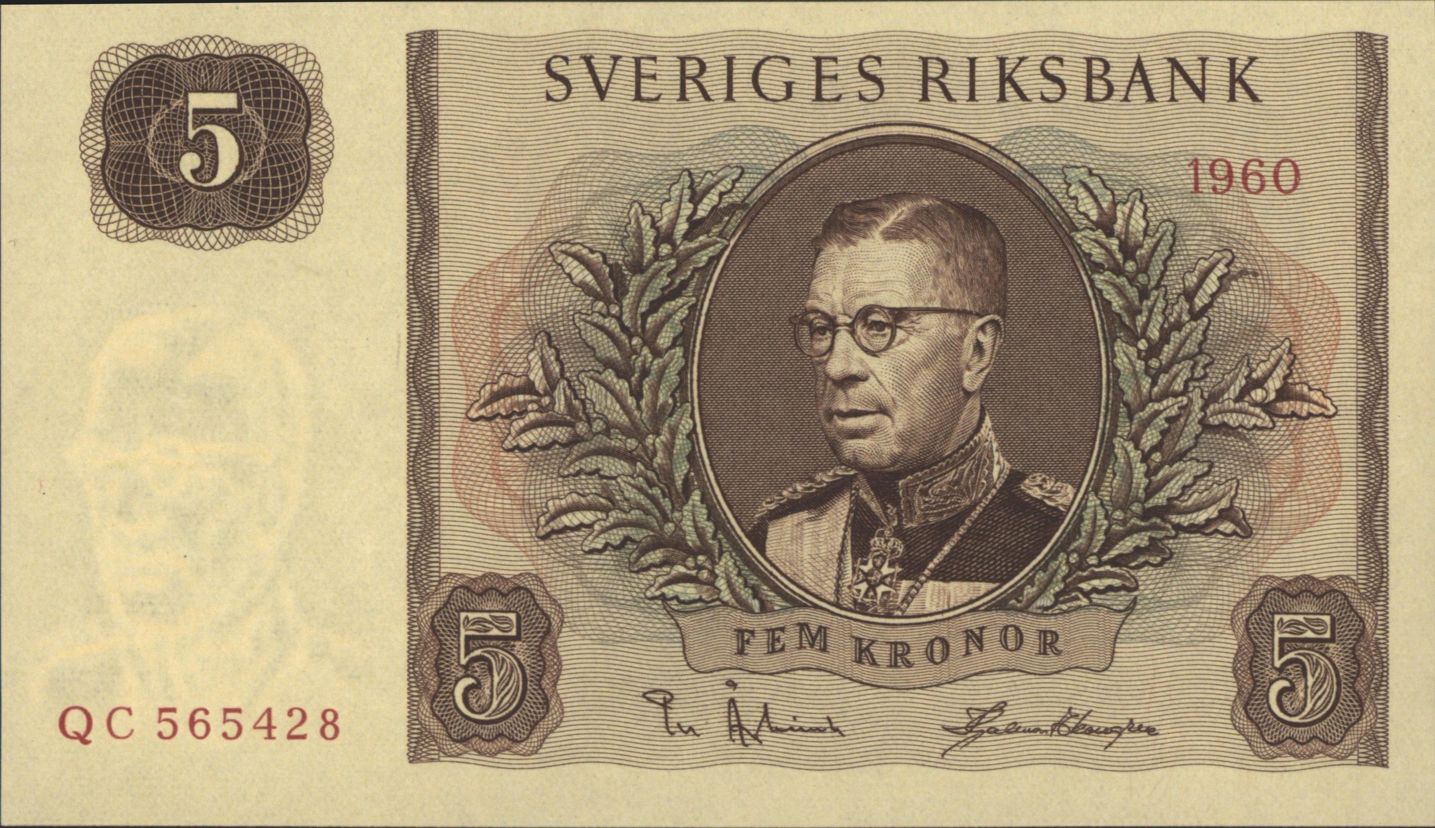Sweden  P42.e 5 Kronor 1960
