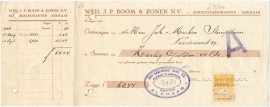 Netherlands, Alkmaar, Quitance, Wed. J.P. Boom & Zonen N.V., 1956