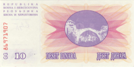 Bosnië-Herzegovina  P10 10 Dinara 1992