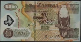 Zambia  P39/B140 500 Kwacha 2003