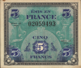 Frankrijk P115.a 5 Francs 1944