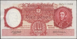 Argentina P270.a: 10 Pesos 1954-1957 UNC-