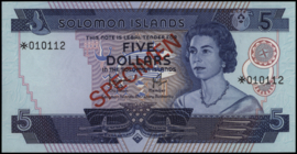 Salomonseilanden P6.b.PCS1 5 Dollars 1977 (No date) SPECIMEN