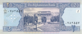 Afghanistan P65 2 Afghanis 2002 UNC