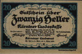 Oostenrijk - Noodgeld - Kärntner Landeskasse KK427 20 Heller 1920