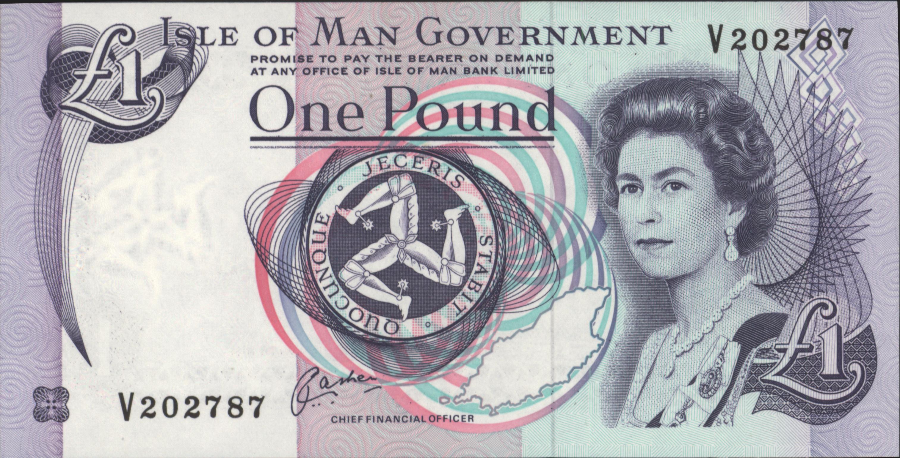 Isle of Man  P40.b 1 Pound 1990-09 (No date)