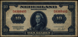 Nederland - Muntbiljet  PL41.a 10 Gulden 1943