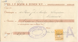 Nederland, Alkmaar, Kwitantie, Wed. J.P. Boom & Zonen N.V., 1956