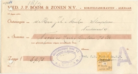 Netherlands, Alkmaar, Quittance , Wed. J.P. Boom & Zonen N.V., 1956