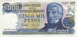 Argentina P305.f 5,000 Pesos 1977-1983 (No date)