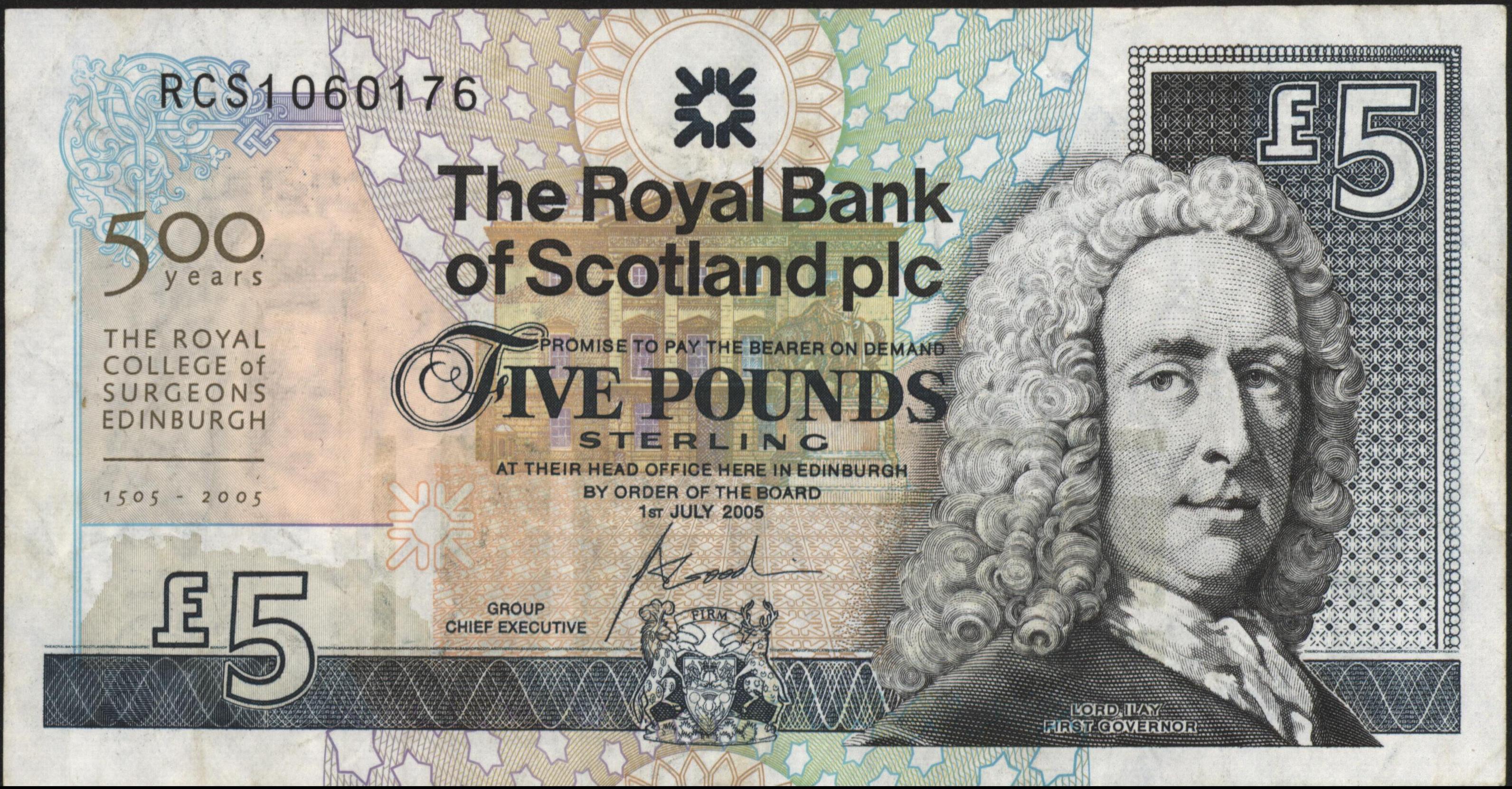 Royal Bank of Scotland plc P364 5 Pounds 2005 COMMEMORATIVE