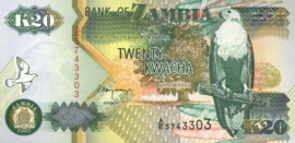 Zambia P36.b 20 Kwacha 1992
