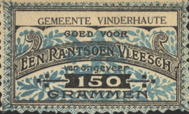 België - Noodgeld - Vinderhaute   NL0.Blauw op wit 150 Grammen 1914-'18 (No date)
