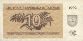 Lithuania   P40 10 Talonas 1992