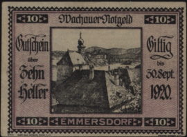 Oostenrijk - Noodgeld - Wachauer Notgeld KK. 1122 10 Heller 1920