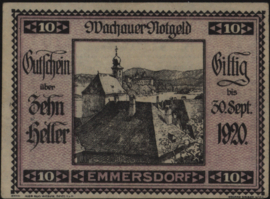 Austria - Emergency issues - Wachauer Notgeld KK. 1122 10 Heller 1920