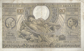 Belgium P107.3 100 Francs / 20 Belgas Model 1933