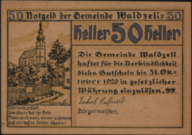 Austria - Emergency issues - Waldzell KK. 1135 50 Heller 1920 (No date)