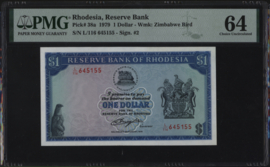 Rhodesië  P38.a 1 Dollar 1979 PMG64