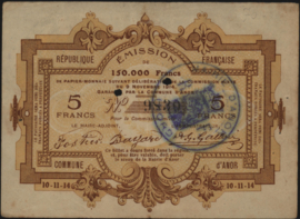 France - Emergency - Anor JPV-59.84 5 Francs 1914