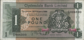Schotland - Clydesdale Bank - Ltd. P197.c 1 Pound 1966