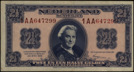 Nederland - Muntbiljet  PL16.c1 2½ Gulden 1945
