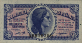 Spain  P93 50 Centimos 1937