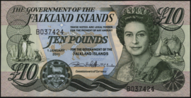 Falkland Islands  P18 10 Pounds 2011