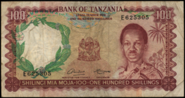 Tanzania   P5.a 100 Shillings 1966