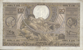 Belgium P107.3 100 Francs / 20 Belgas Model 1933