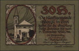 Oostenrijk - Noodgeld - Wörgl KK. 1252.I 30 Heller (No date)