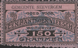 België - Noodgeld - Seevergem   NL0.Lichtblauw op lichtroze 150 Grammen 1914-'18 (No date)