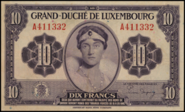 Luxemburg  P44.a 10 Francs 1944 (No date)